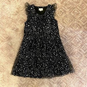 Girls BCBG Blk/Silver Star Party Dress-Sz 12 MINT!